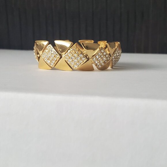 Signed FAC Fifth Avenue Collection Butler Link Clear Crystal Bracelet - Picture 8 of 10